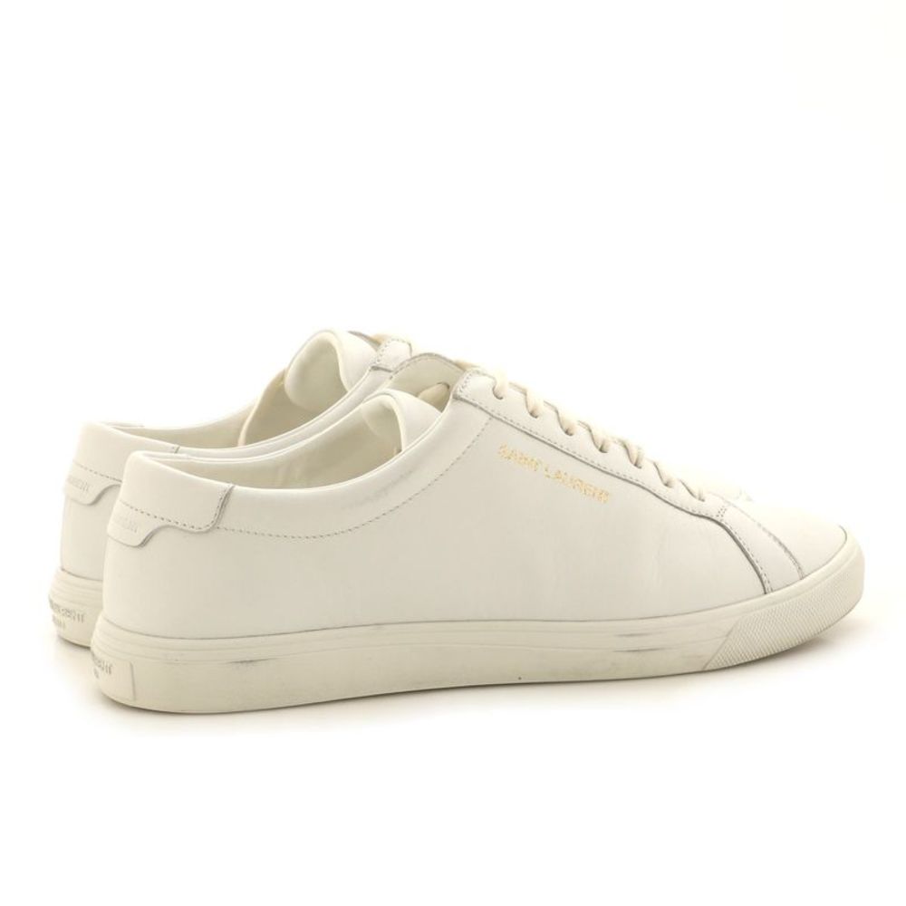 Saint Laurent Men's Andy Sneakers Leather White - Picture 3 of 5
